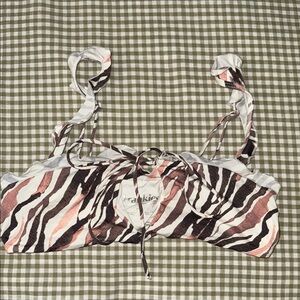 Frankie's Bikinis Zebra Print Bikini Top